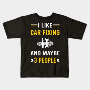 3 People Car Fixing Repair Kids T-Shirt